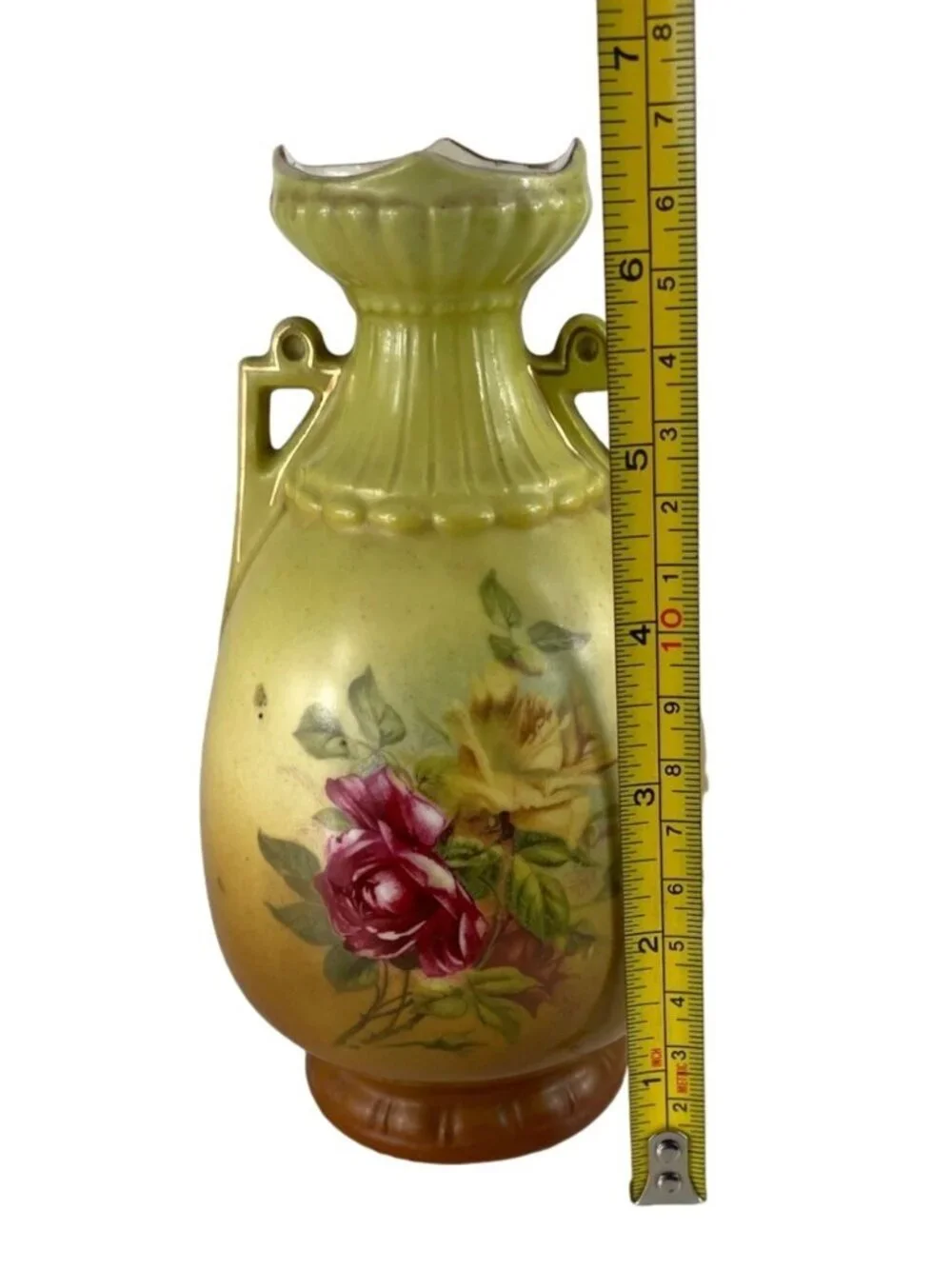 Antique Bohemian Art Nouveau Handled Urn Bud Vase Tall Cottagecore Victorian